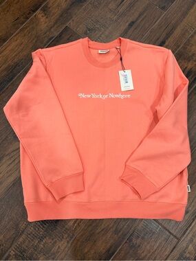 A New York or Nowhere Coral Crewneck Sweatshirt NWT